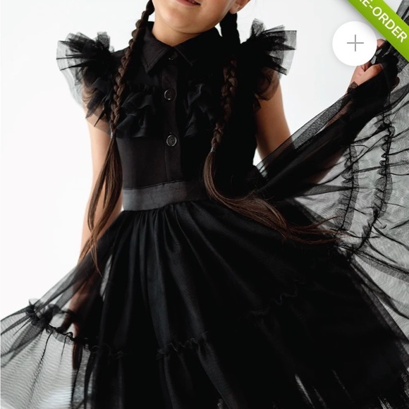Taylor Joelle Gothic Gown in Tulle 3 Childrens. Wednesday Halloween Cost… - Picture 4 of 11